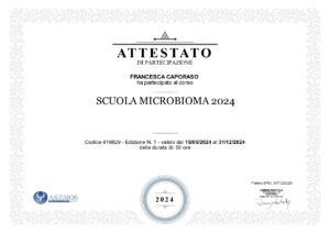 Dr.ssa FRANCESCA CAPORASO - Attestato di partecipazione senza sponsor (2020) - SCUOLA MICROBIOMA 2024_page-0001